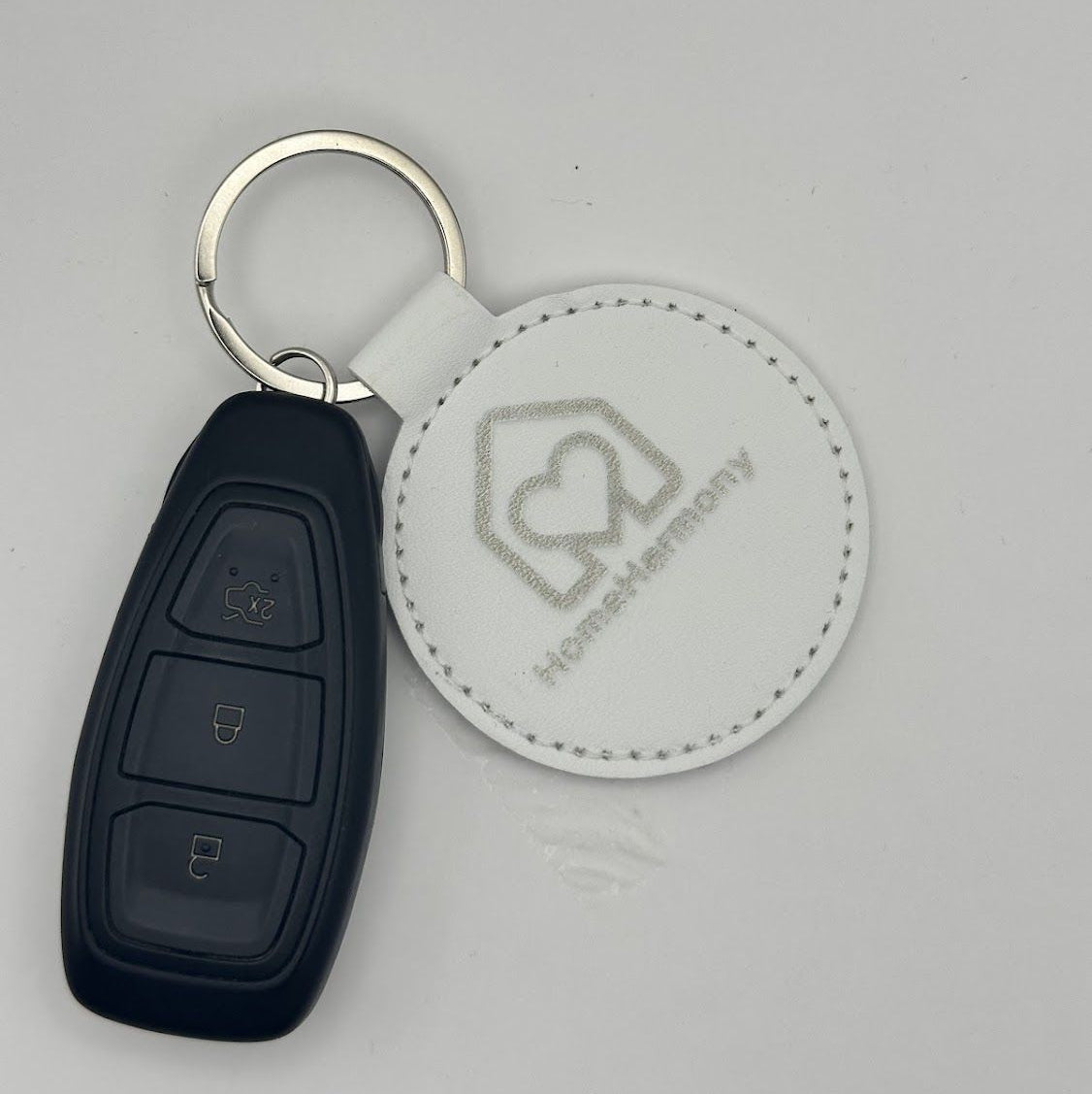 Breloc rotund din piele PU personalizabil, 55mm