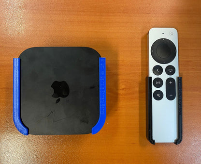 Suport de perete pentru Apple TV 4K și telecomandă, design modern și compact