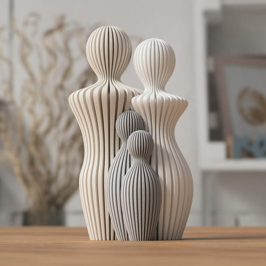 Statuete Moderne de Familie cu 1-3 Copii