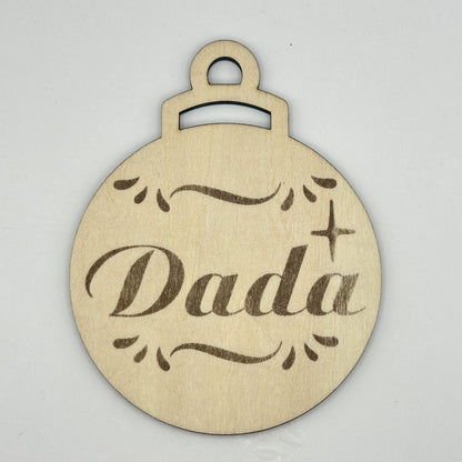 Set ornament Crăciun personalizat cu nume, 10x10 cm, din lemn