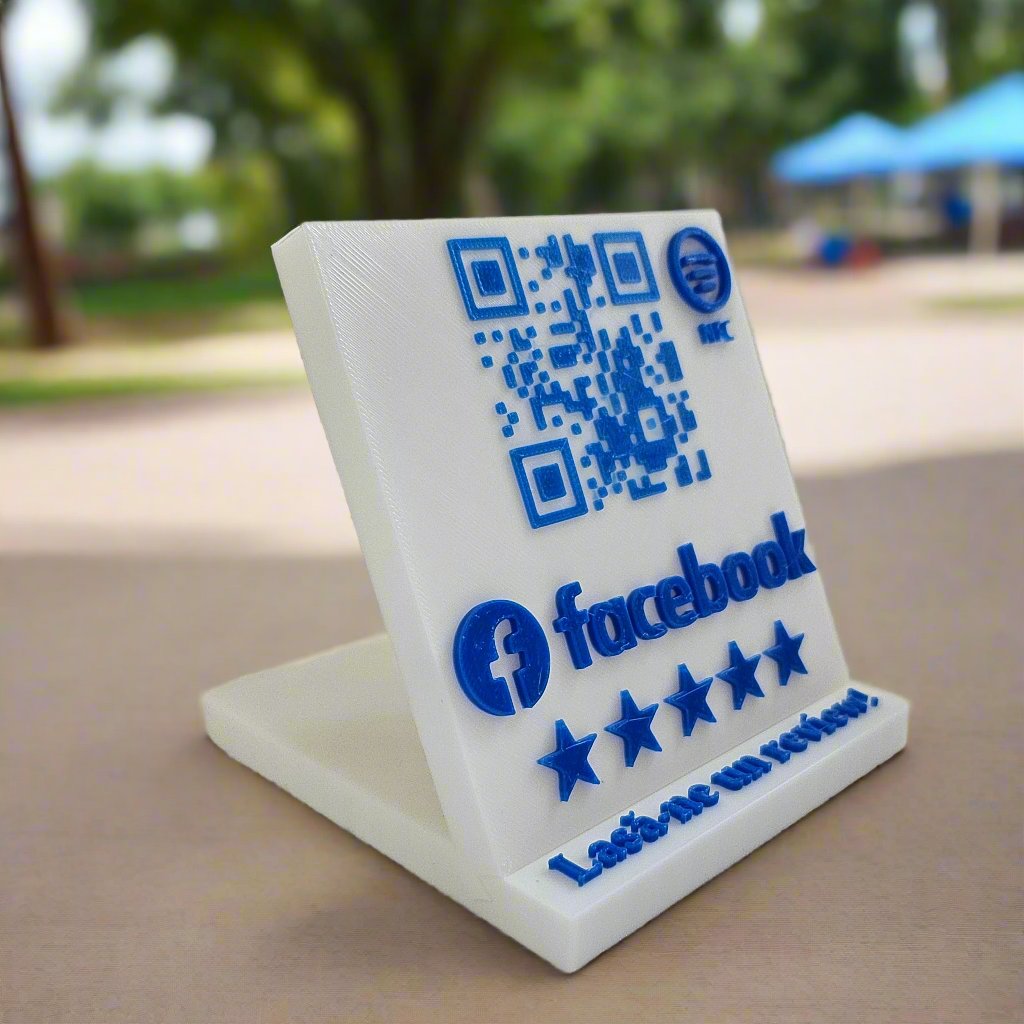 Stand cu cod QR și NFC pentru pagina de Facebook